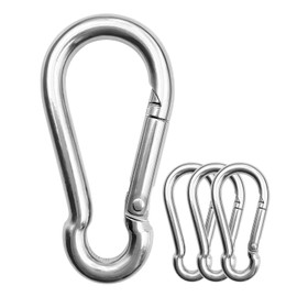 ThreeLeaves 1.6 in Stainless Steel Carabiners for Keys. Mini Carabiner Clips Bulk. Spring Snaps Hooks Stainless Steel for Keys. (12 Pack)