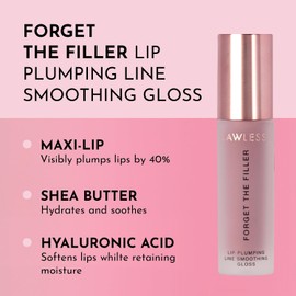 LAWLESS Brillo De Labios Voluminizador Forget The Filler Para Mujer, Tono Terciopelo Rosa, 3,25 Ml (1 Unidad)