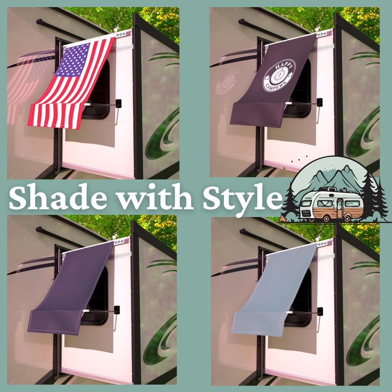 Removable RV Window Awning- Detachable for Slide-Out 24" Max -