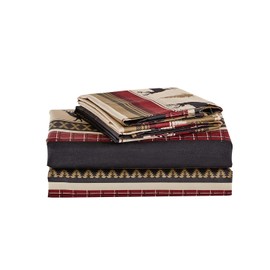 Chezmoi Collection 4-Piece Rustic Lodge Forest Wildlife Moose Deer Microfiber Printed Bed Sheet Set, Queen Size