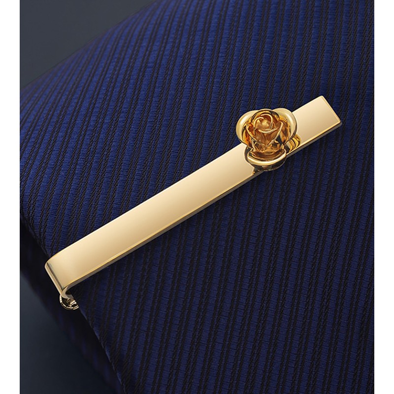 Jonwo Rose Flower 5.7 cm Tie Clips for Men in