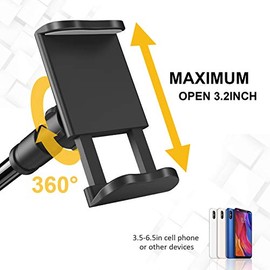 Soporte para Teléfono de Cama con Cuello de Cisne – Brazo Flexible Montaje de Clip 360 Soporte Ajustable con Abrazadera Compatible con Teléfono Celula