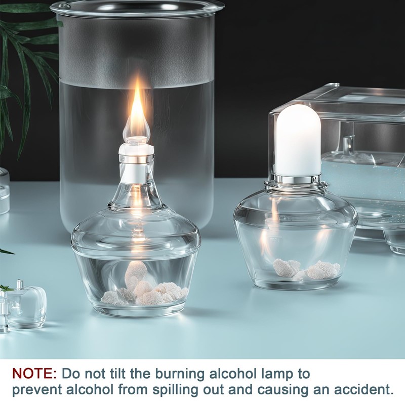 Pxyelec Alcohol Burner Lamp Glass Laboratory Bunsen Burner for Laboratory