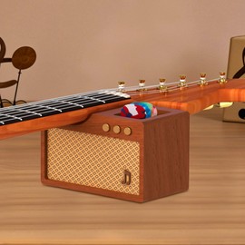 CoolGift Mart Guitar Neck Rest, Amp-Styled Solid Wood Guitar Tool with Pick Holder, Guitar Accessories & Luthier Tools for Acoustic/Electric Guitars Repair, Maintenance, Cleaning