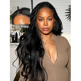 UNICE EasiContour V Part Wigs Human Hair Yaki Straight Glueless Wigs Human Hair Clip in Vpart Wig No Sew in No Glue Upgrade U Part Human Hair Wig Beginner Friendly 22 inches