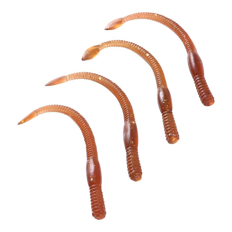 50pcs 77mm Soft Worm Fishing Lures Artificial Fishing Bait Tail