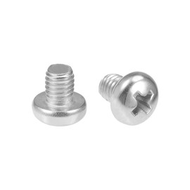 uxcell M5x6mm Machine Screws Phillips Cross Pan Head Screw 304 Stainless Steel Fasteners Bolts 20Pcs