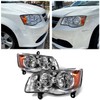 HECASA Pair Headlight Headlamp Chrome Housing Clear Lens Compatible With