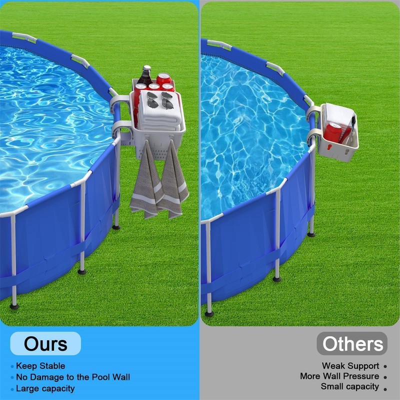 PFCTART Hanging Cup Holder Organizer Swimming Poolside Storage Basket 2