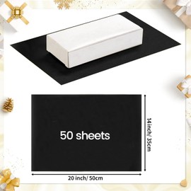 Hlonon 50 Sheets Black Tissue Paper for Gift Bags - 14 x 20 Inches Recyclable Black Wrapping Paper for Weddings Birthday DIY Project Christmas Gift Wrapping Crafts Decor