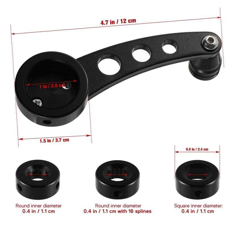 Veemoon 1 Window cranks Set Car Window Handle Aluminum Alloy