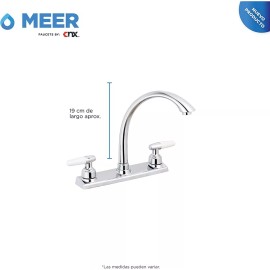 CNX Mezcladora Para Fregadero De 8 , De Latón Y Acero Inoxidable