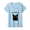 Womens Ew, People I Hate People Funny Black Cat Yellow