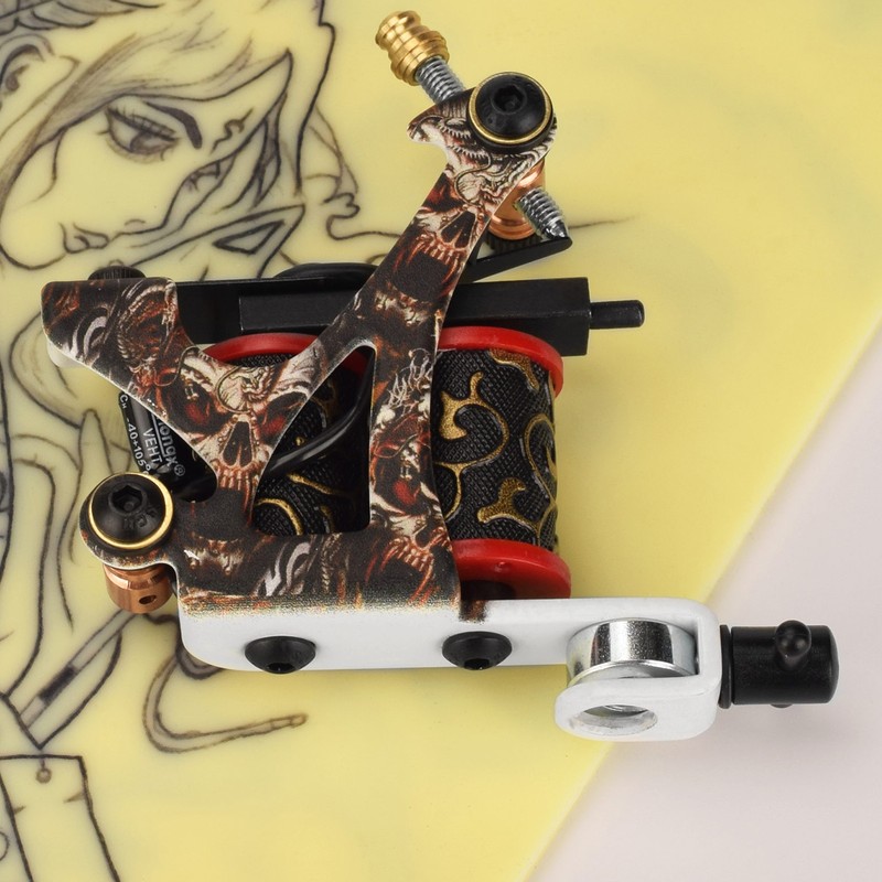 Coil Tattoo Machine Professional Iron Frame 10 Wraps Coil Liner