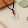 AURABLOOM Lucky Charm, White Crystal, Fox Necklace, Women's, Power Stone,