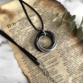 Mobii Necklaces (Multicolor) Pendant Combos, Fidget Infinity Loop Forever Spiral Jewelry (Satin Cord 18-20in, Monochrome, Medium)