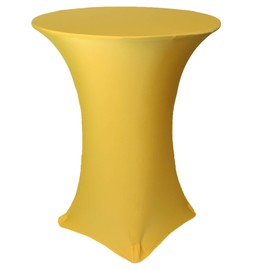 YOUR CHAIR COVERS - 36" D x 42" H Highboy Cocktail Round Stretch Spandex Table Cover - Gold, Fitted Elastic Tablecloth for Round Tables, Outdoor Party DJ Tradeshow Banquet Vendor Wedding