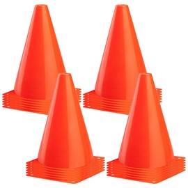 CARTMAN 9 Inch 24 Pack Plastic Training Cones, Agility Soccer Cones, Indoor Outdoor and Festive Events Field Marker Agility Cones for Soccer, Skating, Football, Basketball