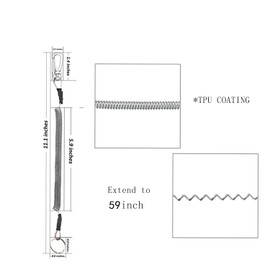 Sunshine Land Spiral Cord, Anti-Loss, Fishing, Outdoors, Climbing, Camping Equipment, Rope Wire, Stretchable Cord, Max Stretchable Cord, 32.9 ft (1.5 m), Load Capacity 22.0 lbs (10 kg), Set of 6 6