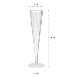 Party Essentials Deluxe/Elegance Two Piece Hard Plastic 5-Ounce Champagne Flutes, Pack of 10, Clear