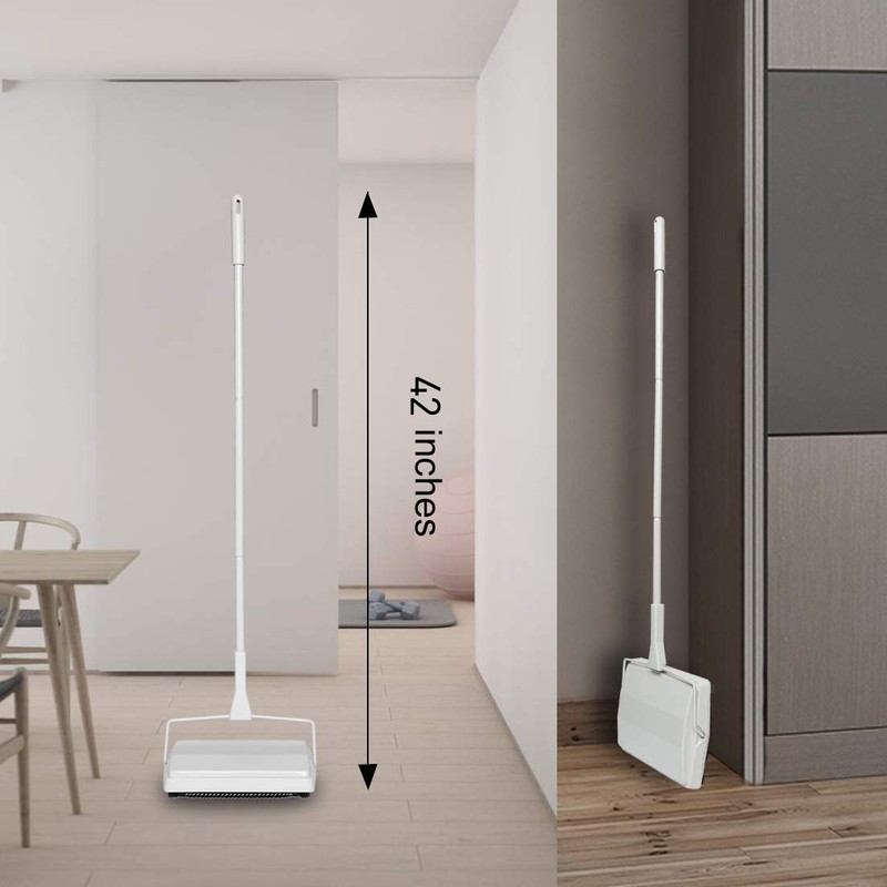 JEHONN Carpet Floor Sweeper with Horsehair, Non Electric Manual Sweeping,