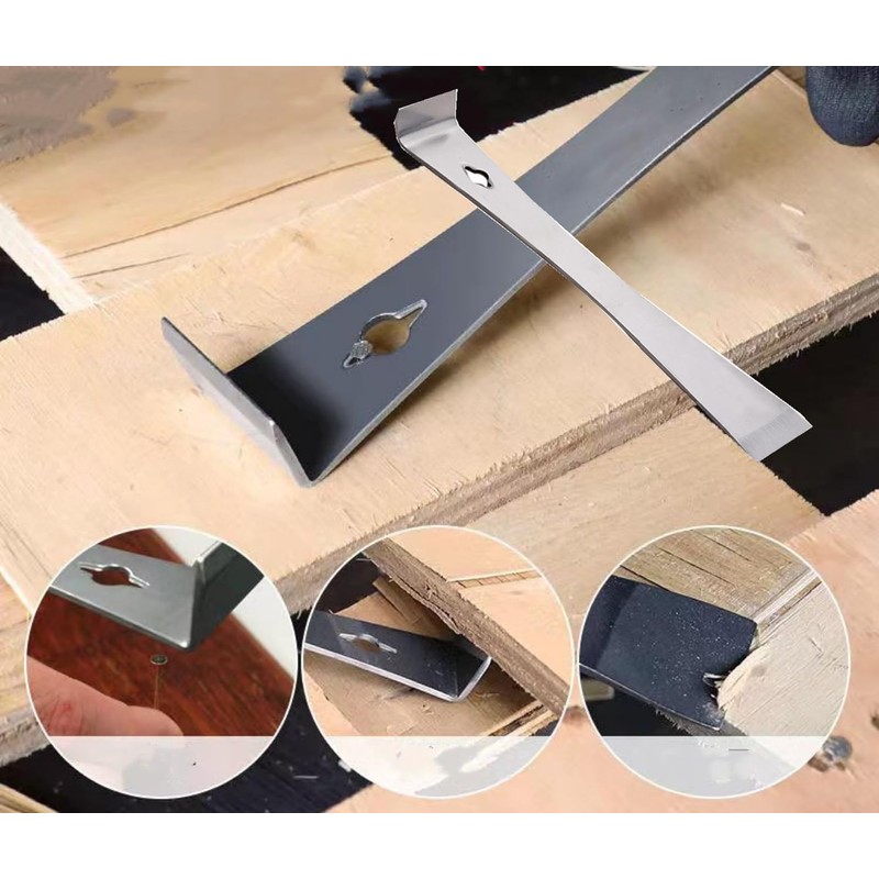 Taicols 2-Piece Flat Pry Bar Kit, Stainless Steel Pry Bar