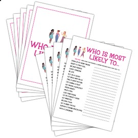Girls Night Party Game - Ladies Night Party Games - Who I Most Likely To Game Pack - Fun Girls Night In/Girls Night On - Bridal Shower or Bachelorette Party Game - Games for Adults - 30 Game Cards