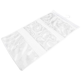 Alipis Pocket Bath Organizer Shower Floor Standing Bathroom Organizer Bag Mesh Stainless Steel White