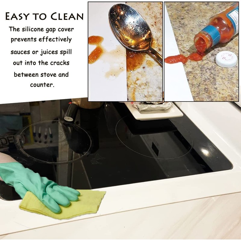 Silicone Gap Cover, (2 Pack) Silicone Gap Stopper Kitchen Stove