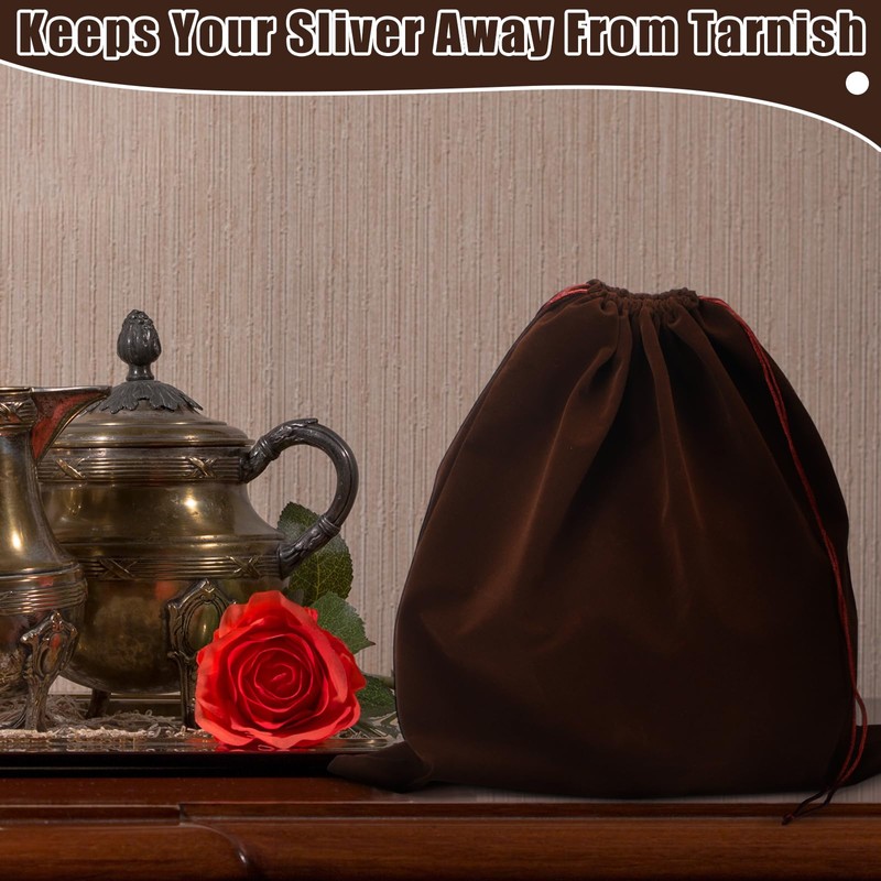 Ferraycle 6 Pcs Silver Storage Bags Anti Tarnish Storage Bag