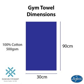 aztex 100% Cotton Deluxe Gym Towel, 30 x 90cm - Navy Blue