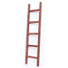 BARNWOODUSA Rustic Farmhouse Decorative Ladder - Our 6 ft Ladder can be Mounted Horizontally or Vertically and is Crafted from Upcycled Wood No Assembly Required Red