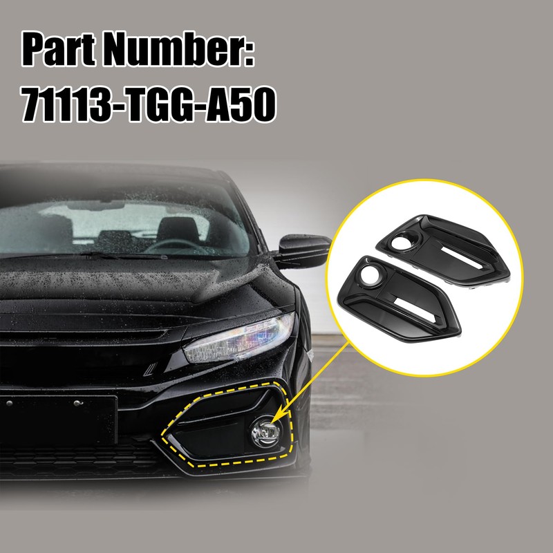 FZJDSD 1Pc Fog Light Cover Set Compatible with Honda Civic