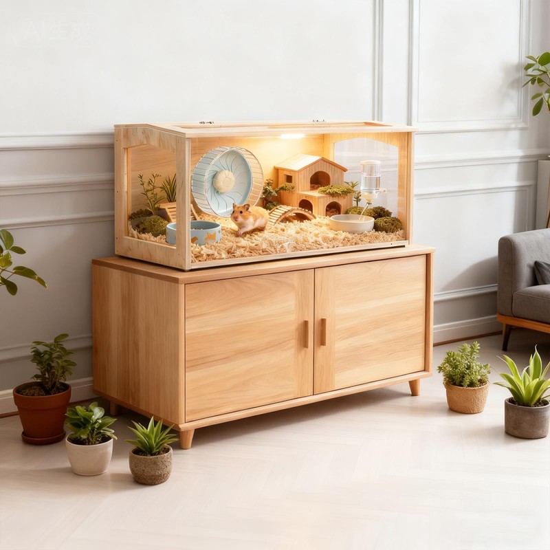 Large Hamster Cage,Transparent Habitat with Openable Top,40x20x20 Inch