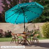 Tangkula 10FT Solar LED Patio Umbrella, 2-Tiers Scalloped Outdoor Table