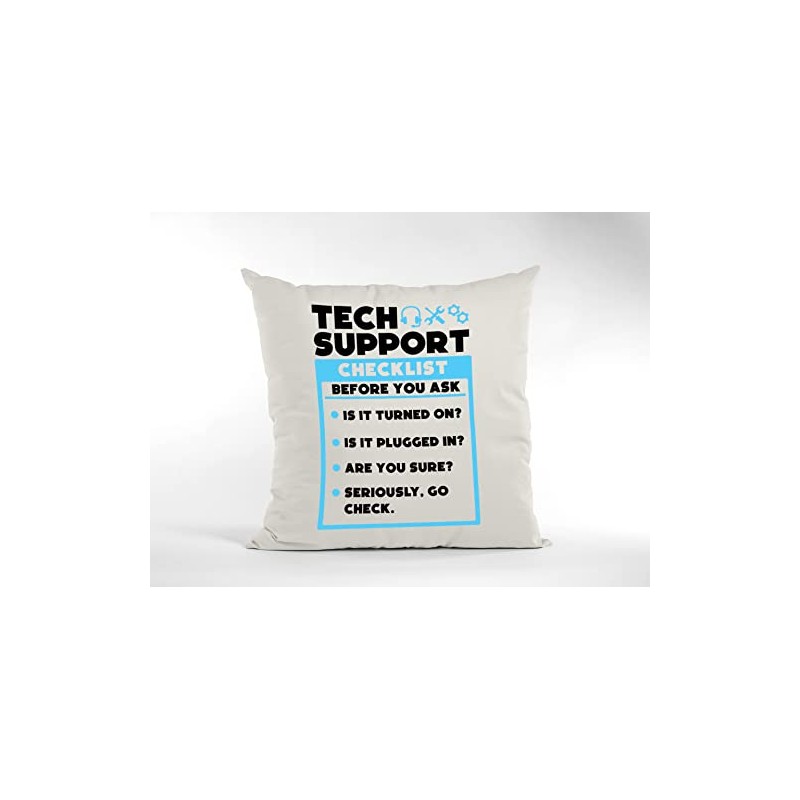 Funny IT Cushion Cover -Tech Support Checklist Funny Sysadmin Scatter