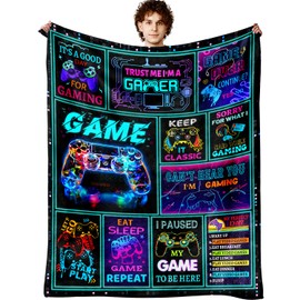 Gamer Blanket Ultra Soft Flannel Gamer Throw Blankets Gamer Lovers Merch Stuff Gifts for Gamers Men Boys 50"X40"