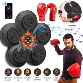 KEPEAK Music Boxing Machine, Rechargeable Boxing Equipment Wall Mount, Smart Boxing Target Workout Machine, Electronic Focus Agility Training Digital for Adults - Color: B-YYOJB