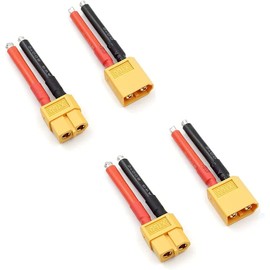 HAYAEnergy 2 Pairs XT60 Plug Female and Male Connector with 15cm 14AWG Silicon Wire for RC Lipo Battery Cable Drone