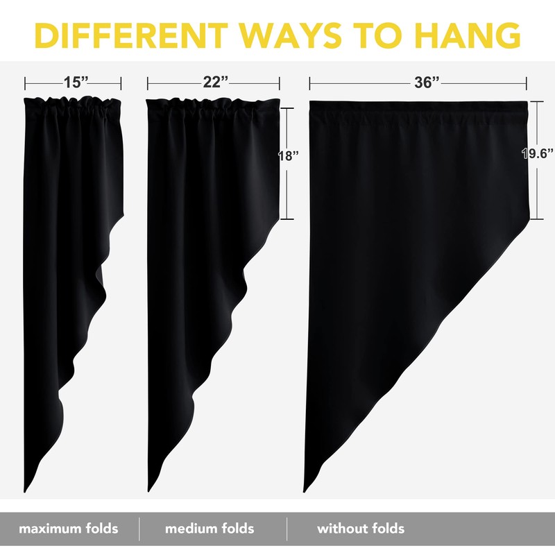 NICETOWN Blackout Window Treatment Pole Pocket Kitchen Tier Curtains- Tailored