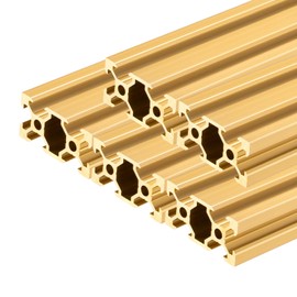 QNK 5pcs 1220mm V Slot 2040 Aluminum Extrusion European Standard Anodized Linear Rail for 3D Printer Parts and CNC DIY 48" Gold 2040 Aluminum Extrusion V Slot