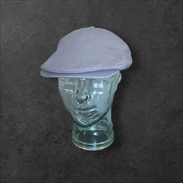 XQ Cotton Flat Cap. Light Gray. Adjustable Size L/XL
