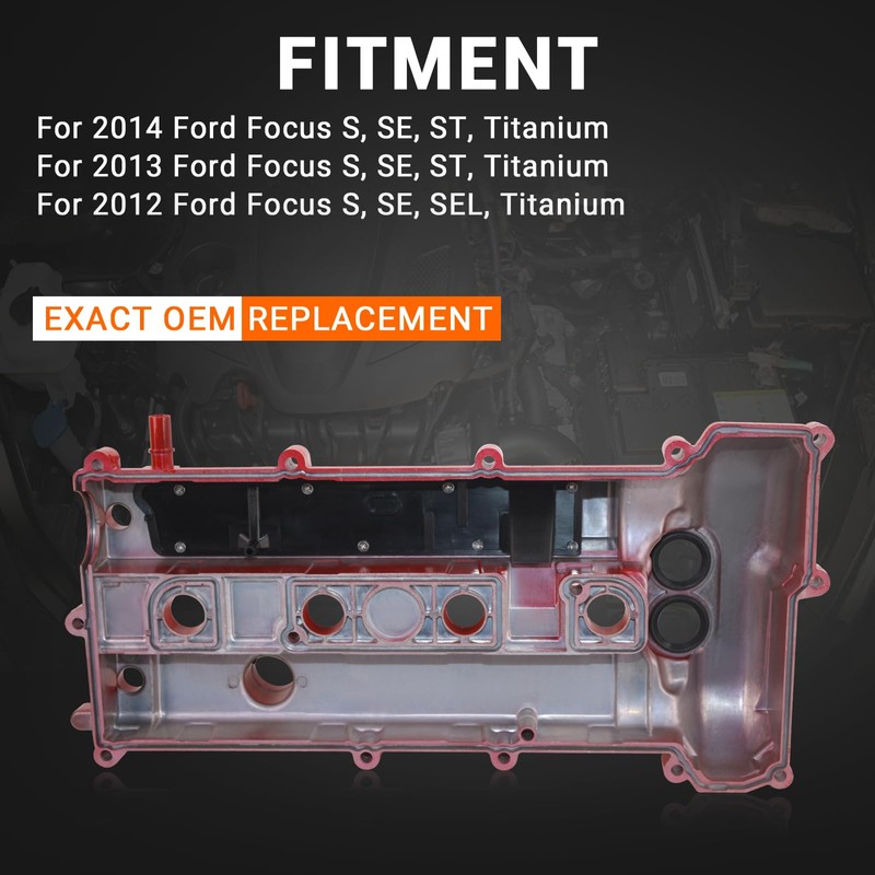 XUNUOPARTS 2.0L Aluminum Valve Cover Compatible with 2012-2014 Ford Focus