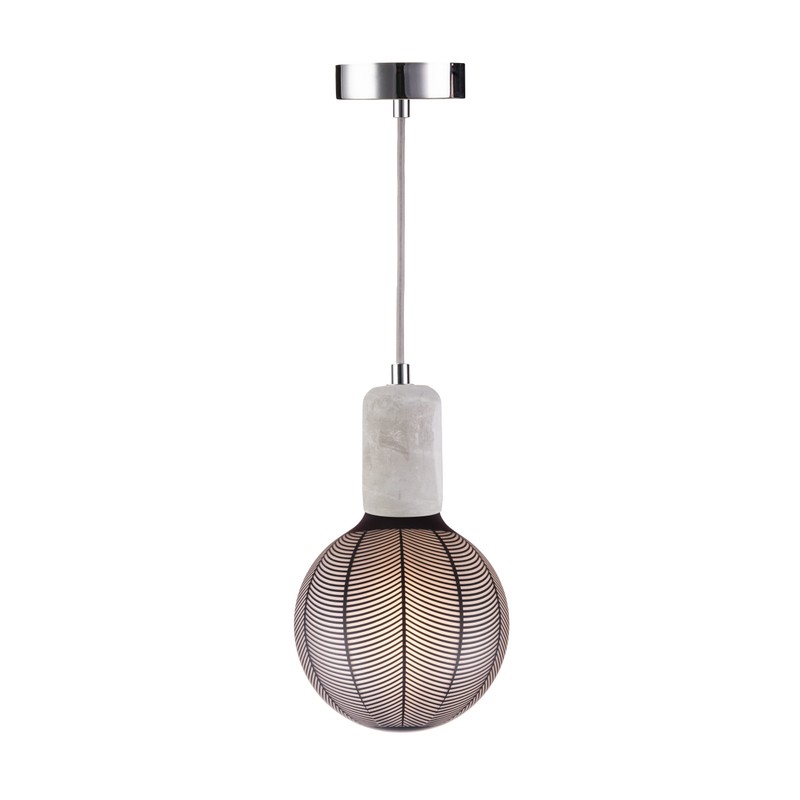 greenandco® Pendant Light E27 Real Concrete with 150 cm Textile
