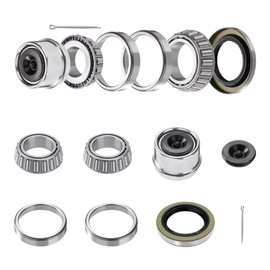 2 Sets Trailer Hub Wheel Axles Bearing Kits, L44649 L44610 Bearings Races 12192TB Seals 1.98" Dust Covers, Fits 5-Bolt 4.5” Idler hubs and 2,000-lb axles with 1-1/16" Straight Spindle