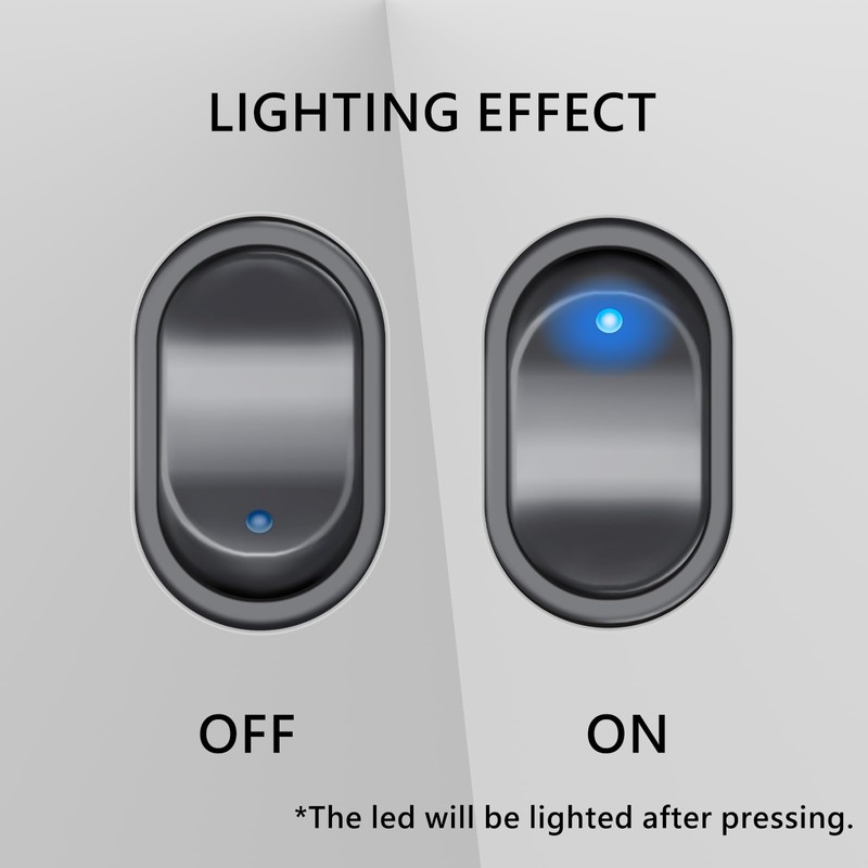 3 Pack Led Oval Rocker Switch 3Pin ON-Off SPST Marine