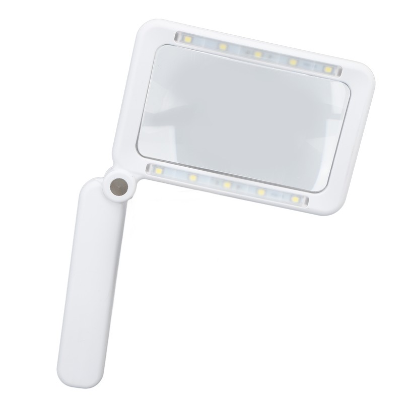 Rectangular Magnifying Glass 4X 3 LED Modes Touch Control Ergonomic