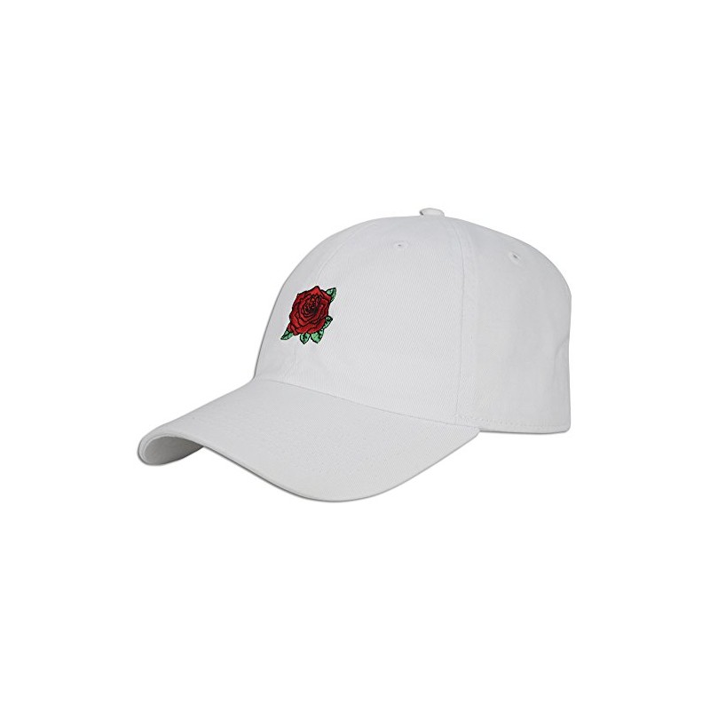 JLGUSA Red Rose Embroidered Dad Cap Hat Adjustable Polo Style