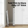 FAHKNS White 4 Step Ladder, Aluminum Light Folding 4 Step