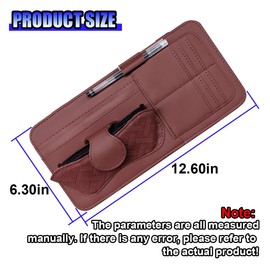 UHANBUT Car Sun Visor Organizer, Vehicle Sunglasses Holder, Automotive Storage Pocket for Pen, Glasses, Ticket, Card, Auto Interior Accessories Pocket for Car, SUV, Truck (Red)